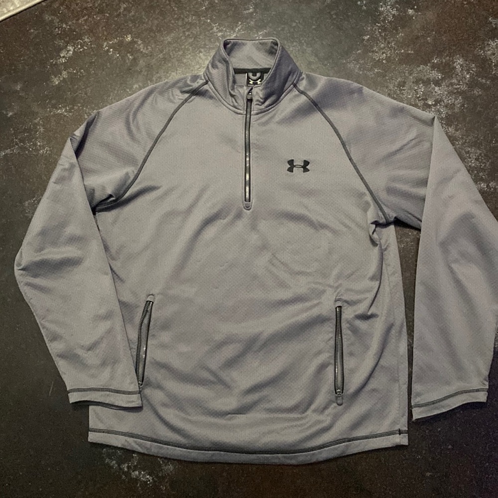 Under Armour quarter zip pullover, Mens L, gray